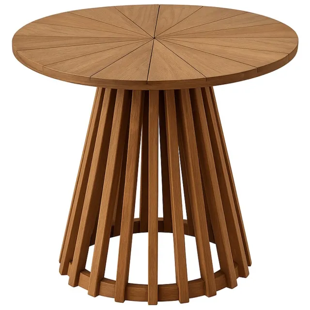 Brulo bijzettafel - teak - Diameter 60 cm - tuintafel bruin