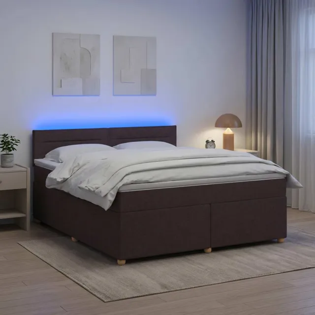vidaXL Boxspringbed met matras Donkerbruin 160 x 200 cm Stof