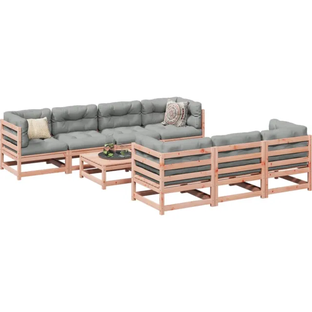 vidaXL 8-delige Loungeset met kussens massief douglas vurenhout Bruin