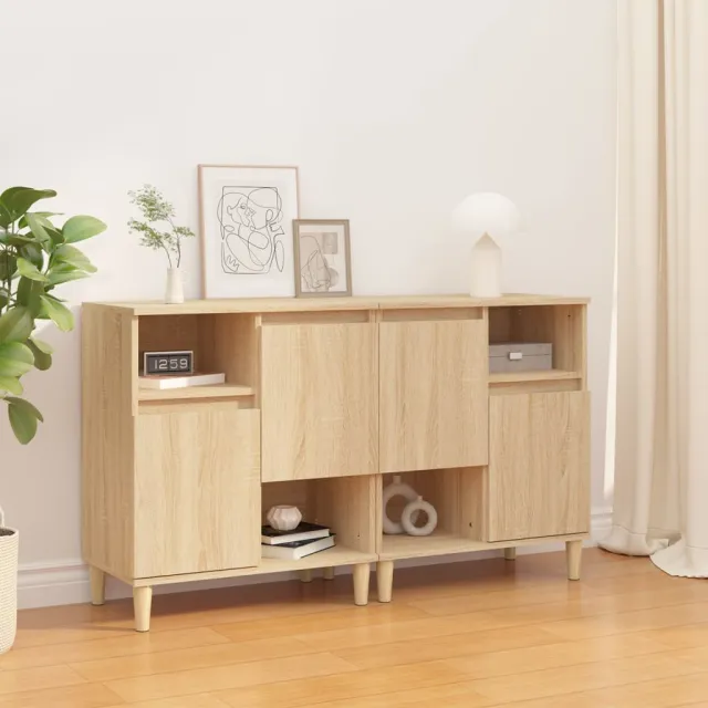 vidaXL Dressoirs 2 st 60x35x70 cm bewerkt hout sonoma eikenkleurig, foto 2