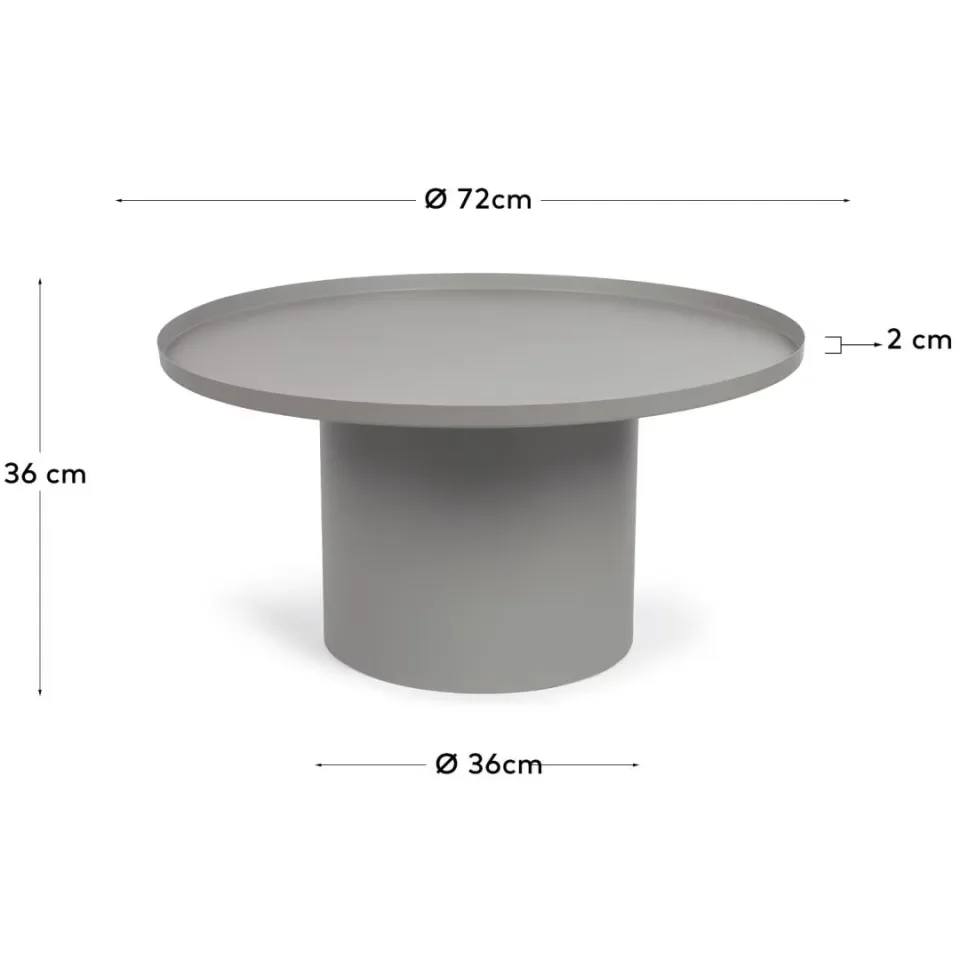 Kave Home Fleksa ronde salontafel grijs, foto 3