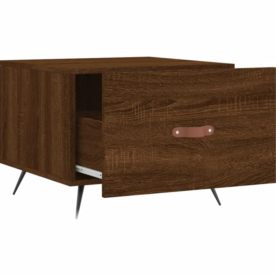 vidaXL Salontafel 50x50x40 cm bewerkt hout bruin eikenkleur, foto 4
