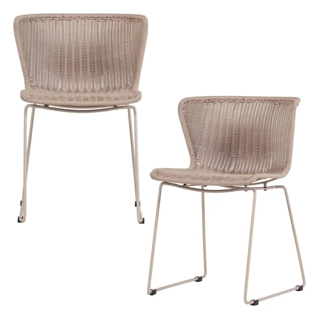 WOOOD Wings Tuinstoelen - Touw/Metaal - Naturel - Set van 2 sand