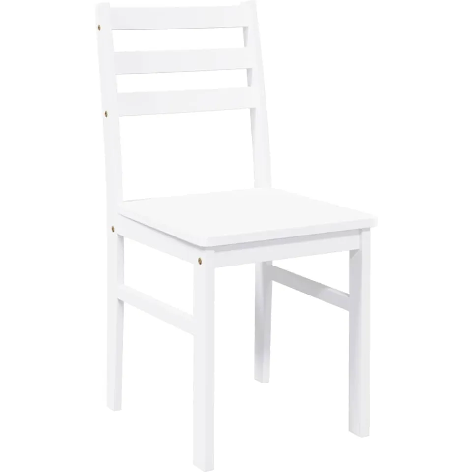 vidaXL Eetkamerstoelen 2 st massief hout rubber wit, foto 4