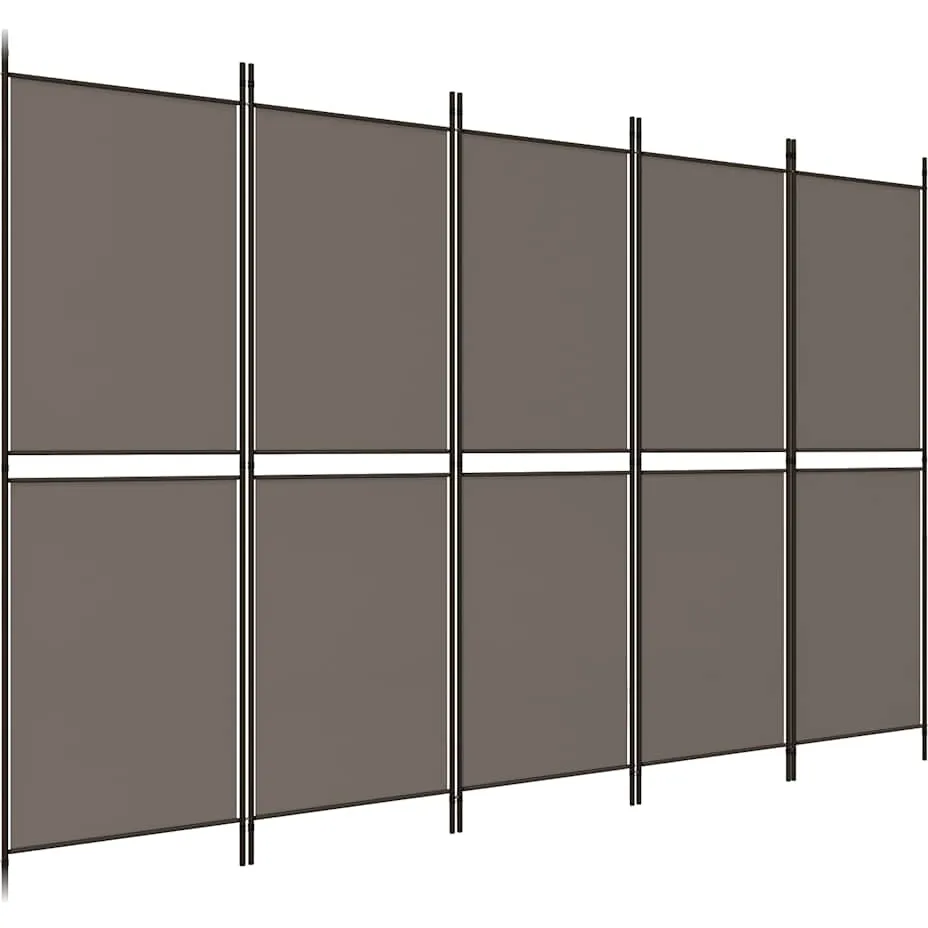 vidaXL Kamerscherm met 5 panelen 250x220 cm stof antracietkleurig, foto 3