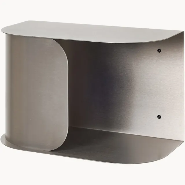 Nobodinoz Wandbedtafel Brushy van edelstaal Zilverkleurig