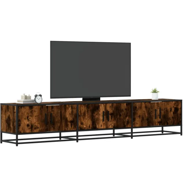 vidaXL Tv-meubel 210x35x41 cm bewerkt hout gerookt eikenkleurig Bruin