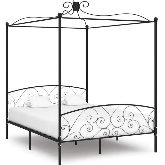 vidaXL Hemelbedframe metaal zwart 180x200 cm