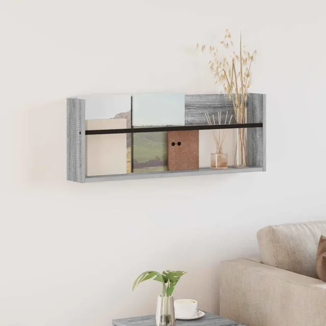 vidaXL Tijdschrift Rek Grijs Sonoma 80 x 12 x 30 cm Bewerkt hout, foto 2