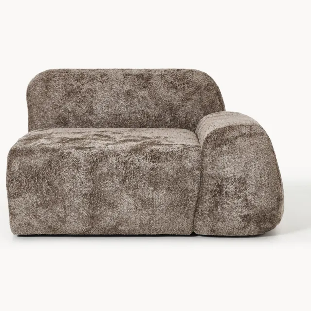 Westwing Collection Hoekmodule Wolke van teddy-bouclé Taupe