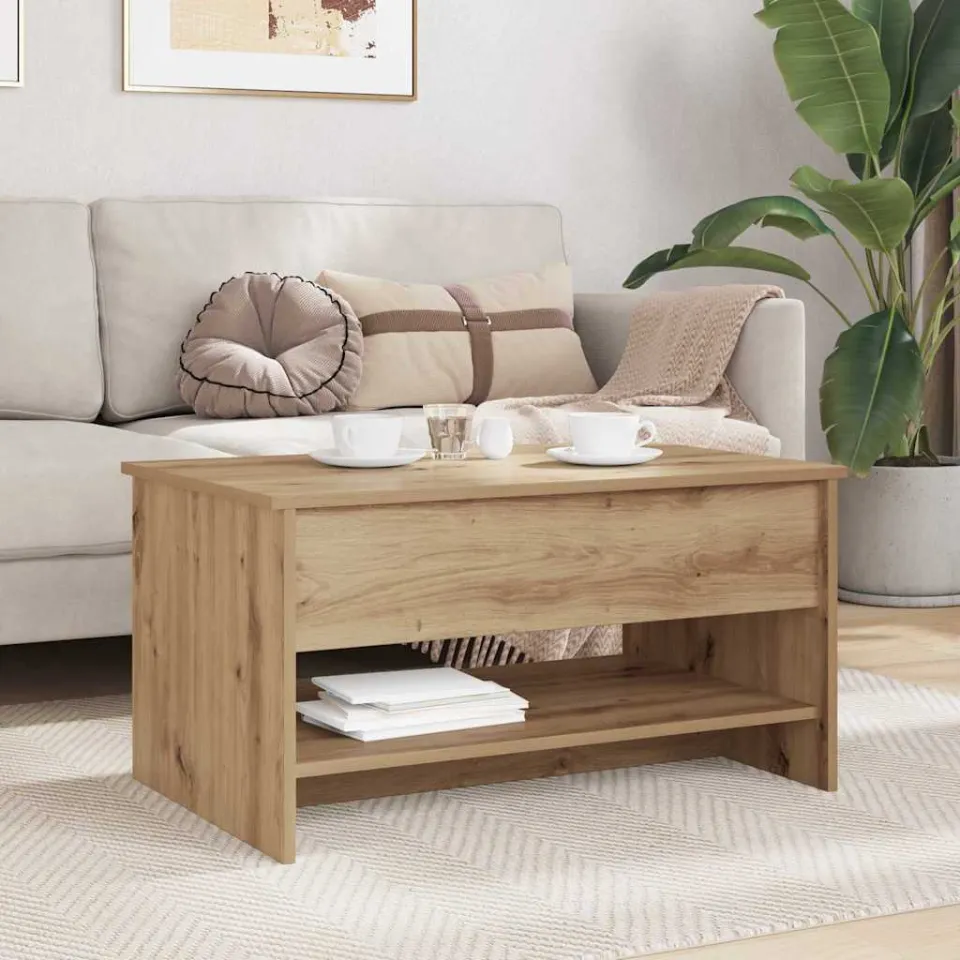 vidaXL Salontafel Artisan Eiken 80 x 50,5 x 41,5 cm Bewerkt hout, foto 4