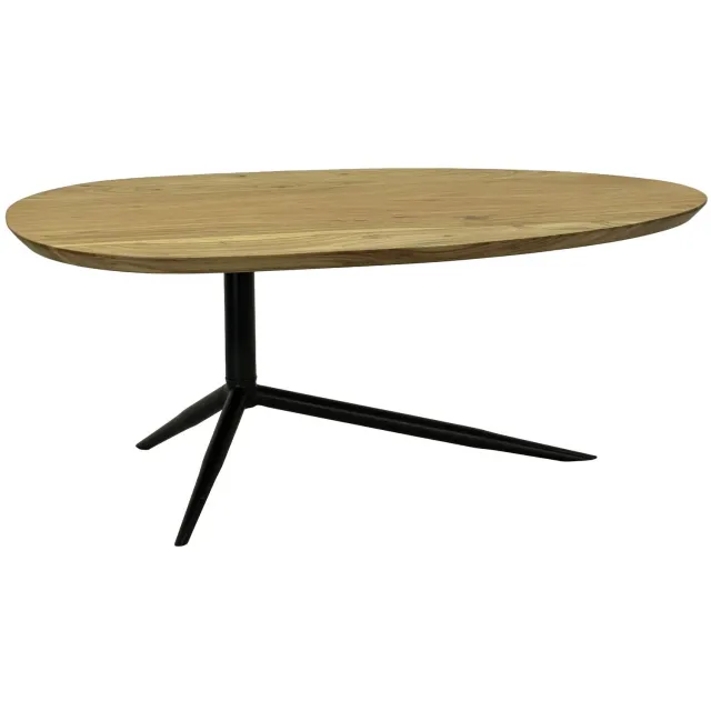 Cosmo Casa Salontafel - Massief acaciahout - Metaal - 87 x 50 x 36 cm Bruin