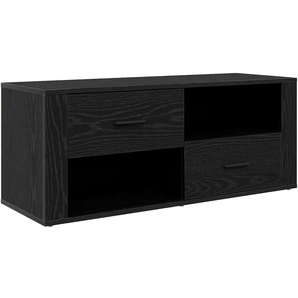 vidaXL TV-kast 100 x 35 x 40 cm Zwart Eiken Bewerkt hout, foto 3