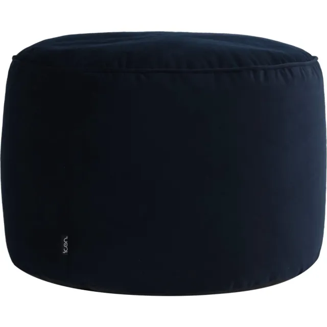 Icon Milano - Ronde Poef - Fluwelen - Marineblauw - 55x35x55 - Binnen Middernachtblauw