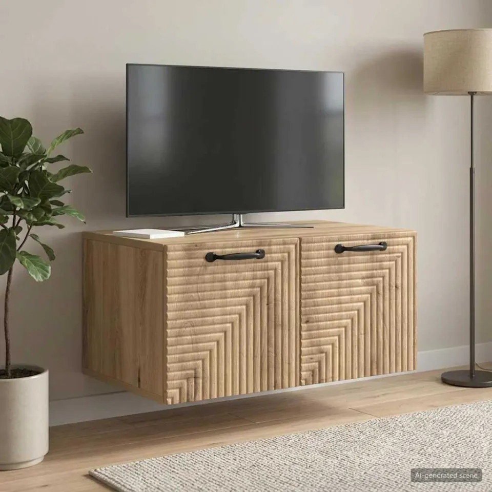 vidaXL Wandbeugel TV-kast 59,5 x 41 x 30 cm Artisanaal eiken, foto 4