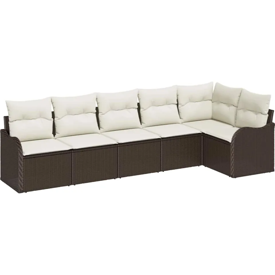 vidaXL Tuin Sofa Set 6 st Bruin poly rattan