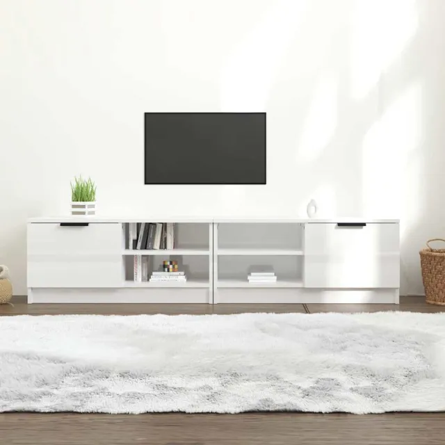 vidaXL Tv-meubels 2 st 80x35x36,5 cm bewerkt hout hoogglans wit
