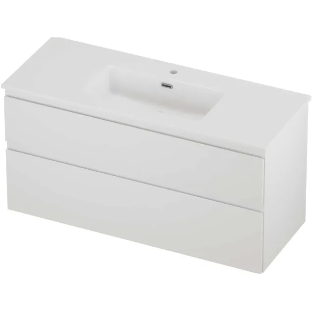 Proline Tribute Badmeubelset Porselein Elegant 1 Kraangat 120x46x62 cm Glans Wit Mat Wit