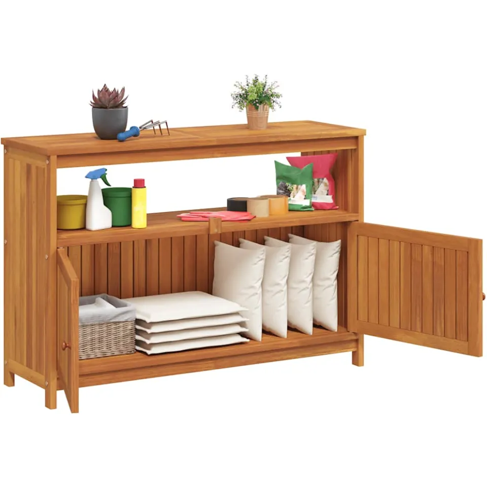 vidaXL Tuinwandtafel 110x35x75 cm massief acaciahout bruin, foto 3