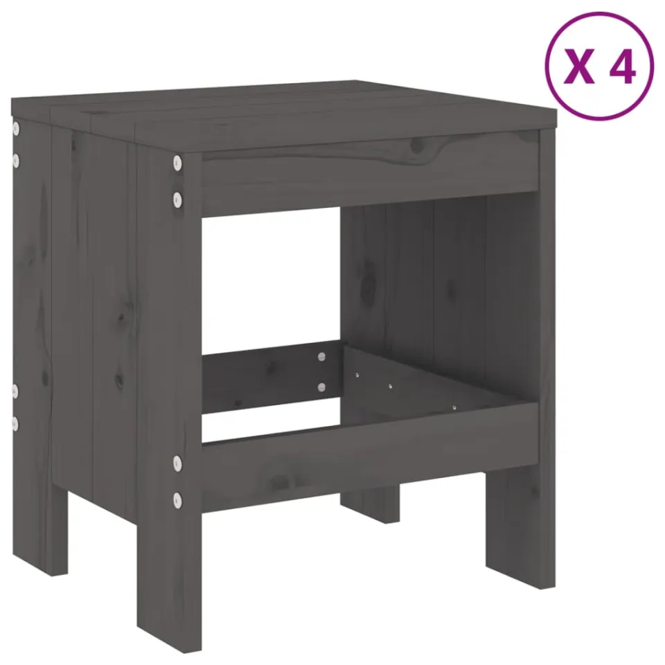 vidaXL 5-delige Tuinset massief grenenhout grijs, foto 3