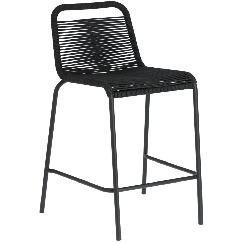 Kave Home Lambton outdoor barkruk zwart