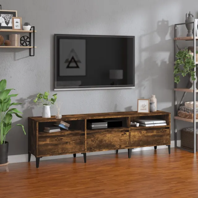 vidaXL Tv-meubel 150x30x44,5 cm bewerkt hout gerookt eikenkleurig, foto 2