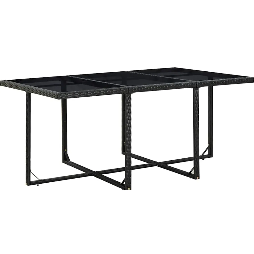 vidaXL 11-delige Tuinset met kussens poly rattan zwart, foto 3