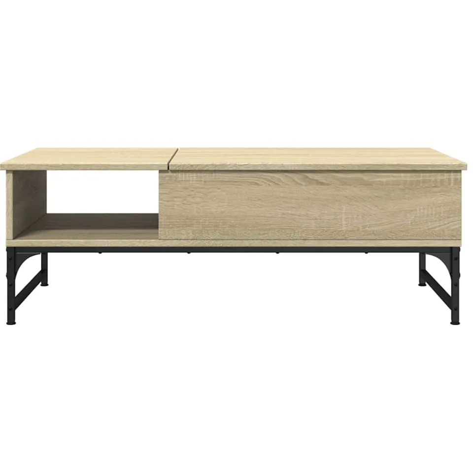 vidaXL Salontafel 100x50x35 cm bewerkt hout en metaal sonoma eiken, foto 4