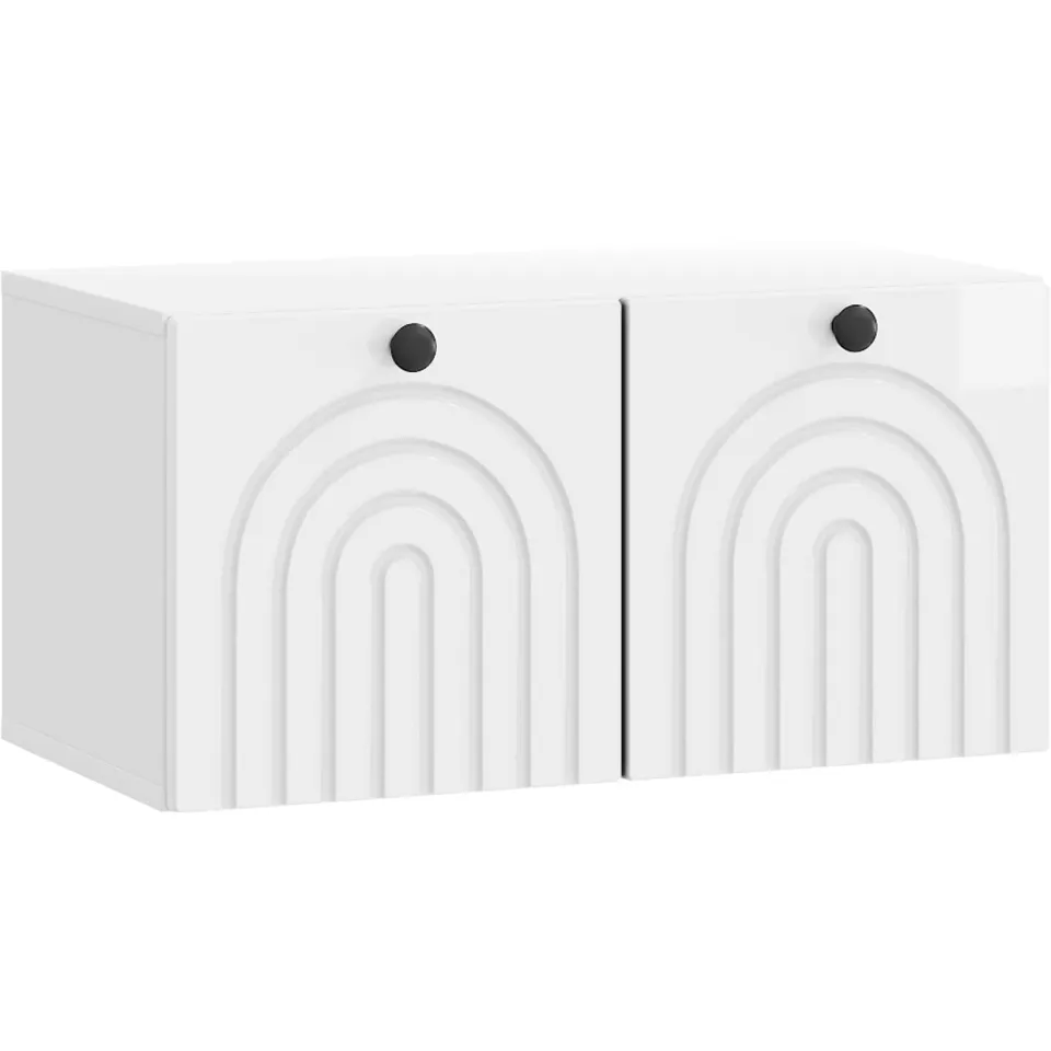 vidaXL Wandbeugel TV-kast Hoogglans Wit 59,5 x 31 x 30 cm Bewerkt hout, foto 3