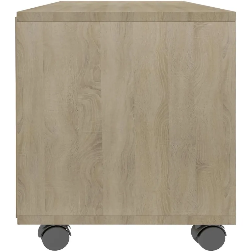 vidaXL Tv-meubel met wieltjes 90x35x35 cm bewerkt hout sonoma eiken, foto 4