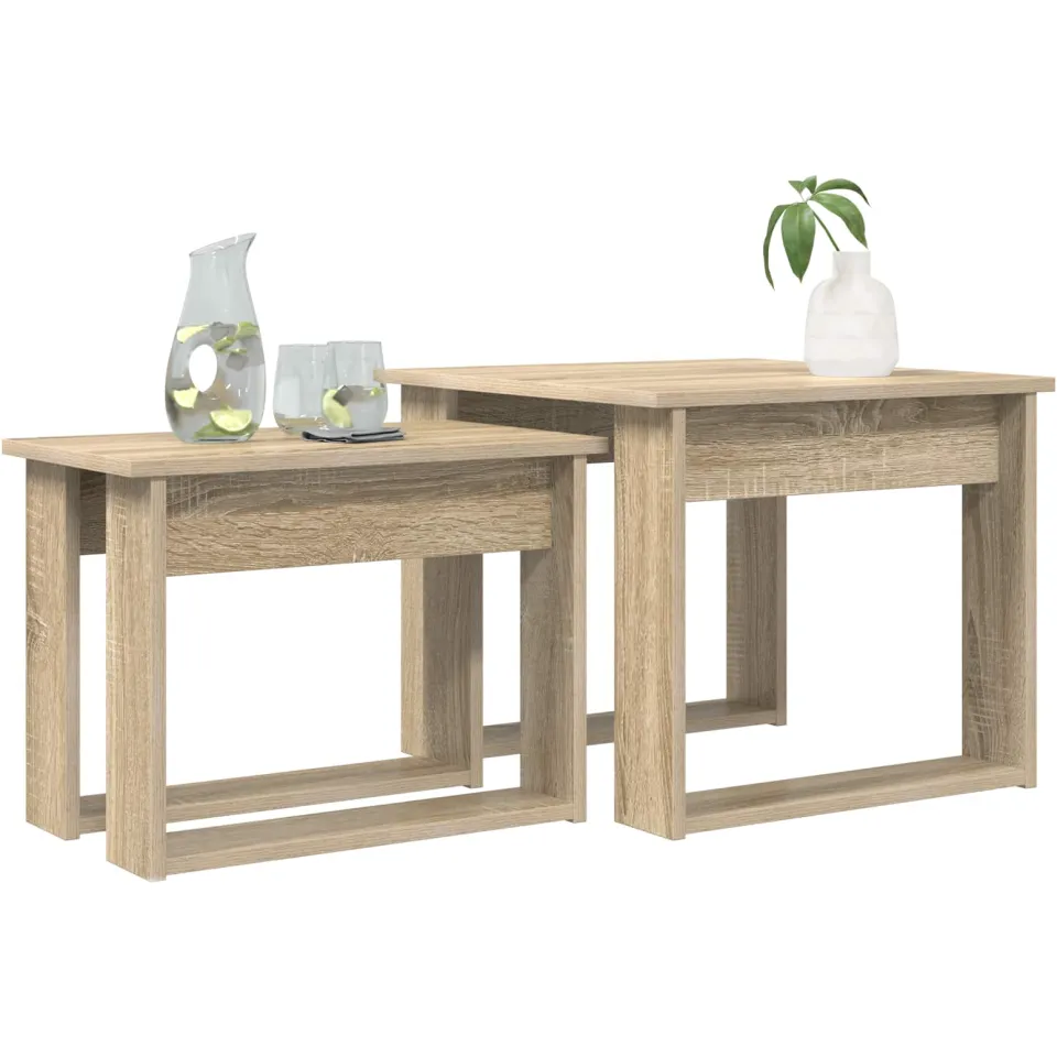 vidaXL Koffietafel Set 2 st Sonoma Eiken 50 x 52 x 42 cm Bewerkt hout