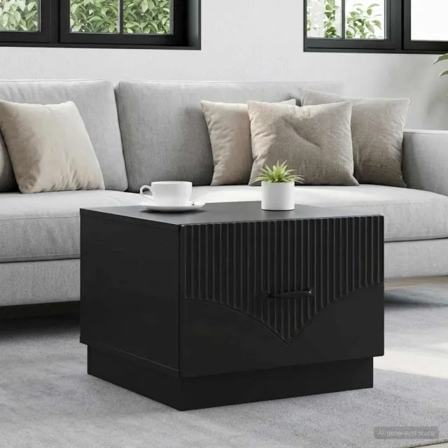 vidaXL Salontafel Zwart 49 x 50 x 37 cm Bewerkt hout, foto 2