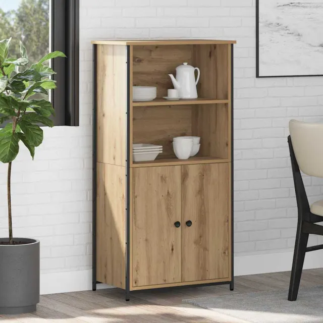 vidaXL Highboard Artisan Eiken 62 x 36 x 121,5 cm Bewerkt hout Bruin