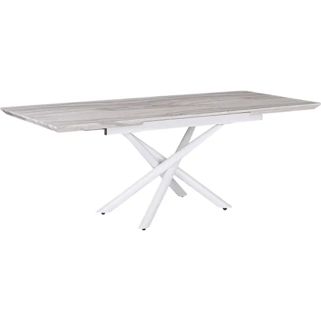 Beliani MOIRA - Uitschuifbare eettafel - Wit - 90 x 160/200 cm - MDF