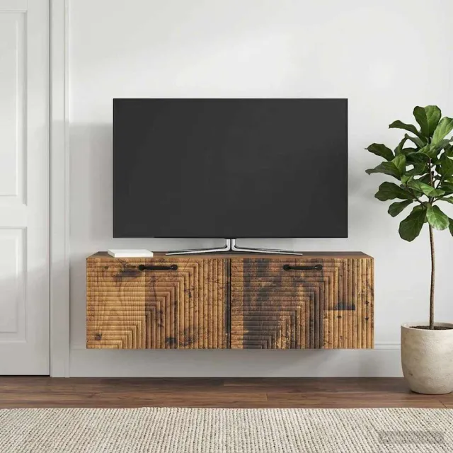 vidaXL Wandbeugel TV-kast Oud hout 98 x 31 x 30 cm Bewerkt hout Bruin