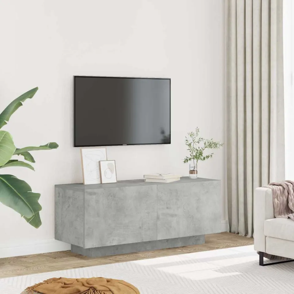 vidaXL Tv-meubel 100x35x40 cm bewerkt hout betongrijs grijs, foto 2