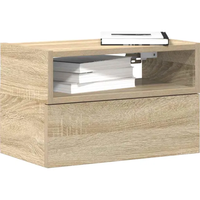 vidaXL Nachtkastje wandgemonteerd 45x26x28,5 cm sonoma eikenkleurig Bruin