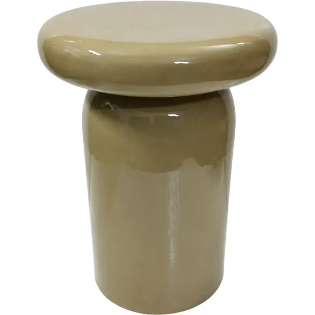 Goossens Bijzettafel Denia - 45 x 60 x 45 - metaal - beige emaille beige