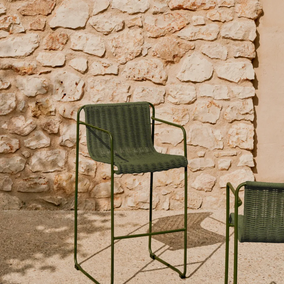 Kave Home Maurina outdoor barkruk groen, foto 5