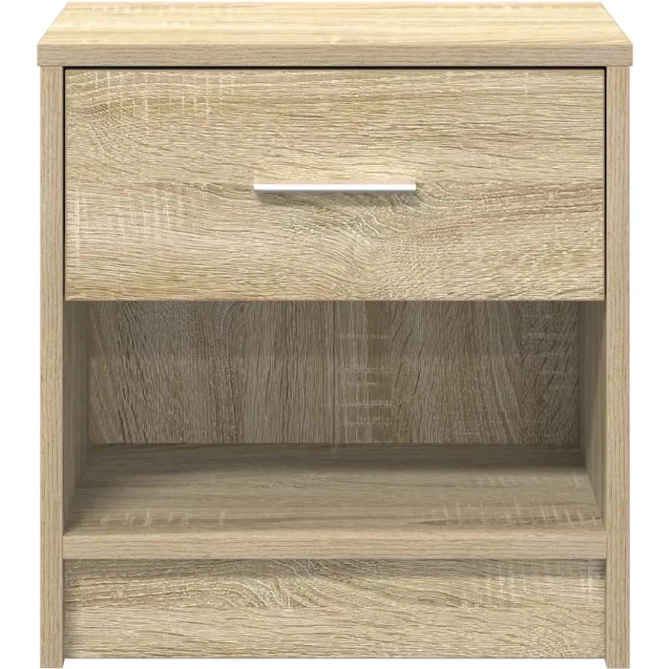 vidaXL Nachtkastjes 2 st met lade 39x28x41 cm sonoma eikenkleurig Grijs