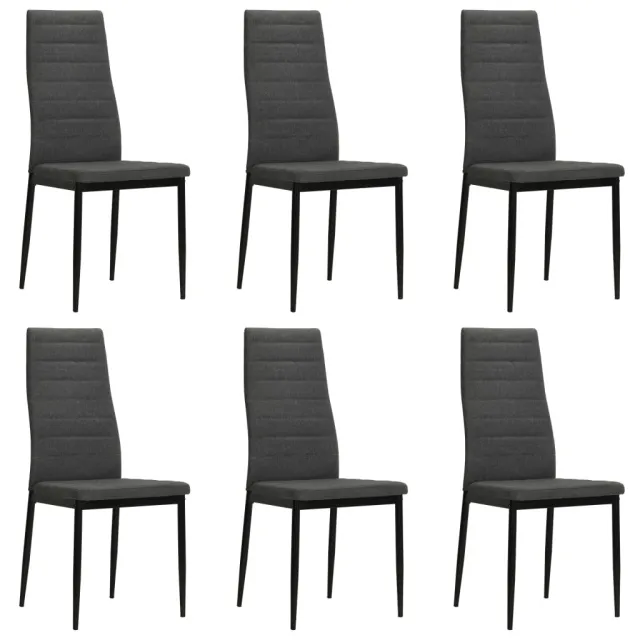 vidaXL Eetkamerstoelen 6 st stof donkergrijs