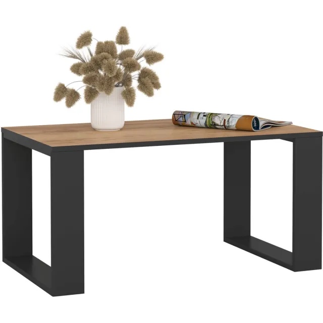 Akord Salontafel Koffietafel NOX / Craft Eik - Zwart / 92x45x53 cm