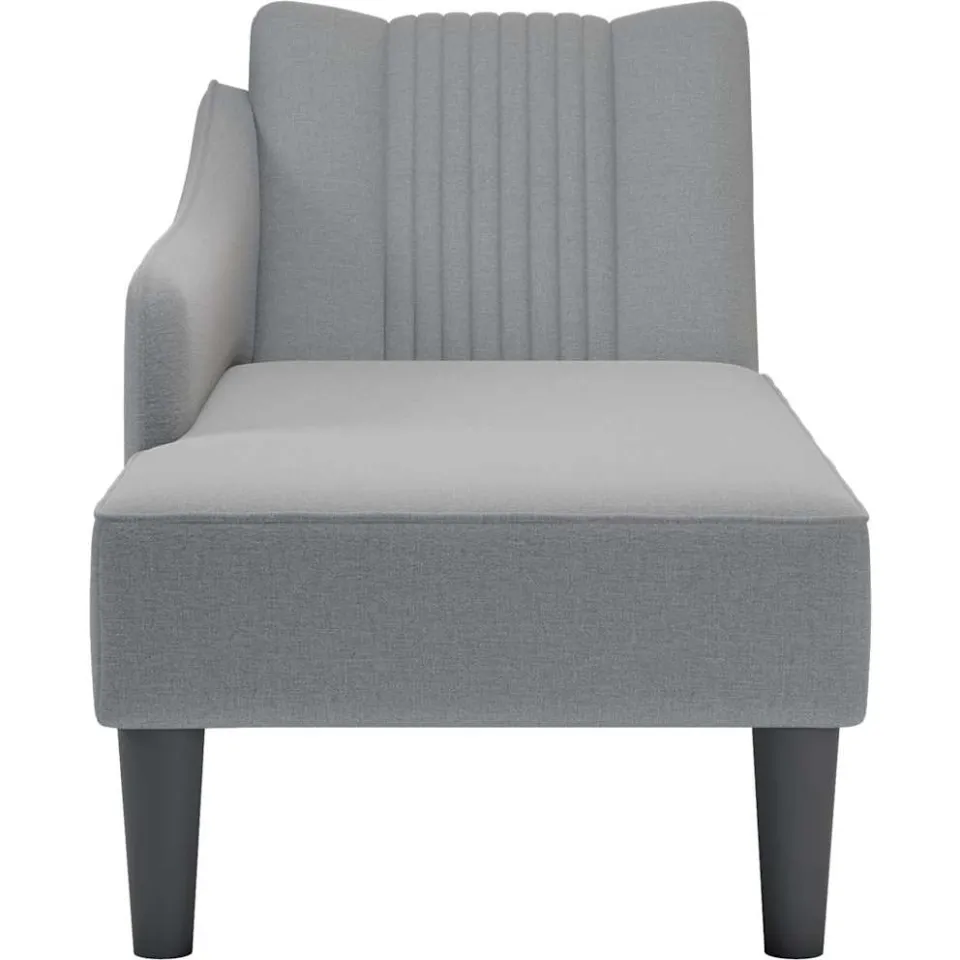 vidaXL Chaise longue met rechterarmleuning stof lichtgrijs