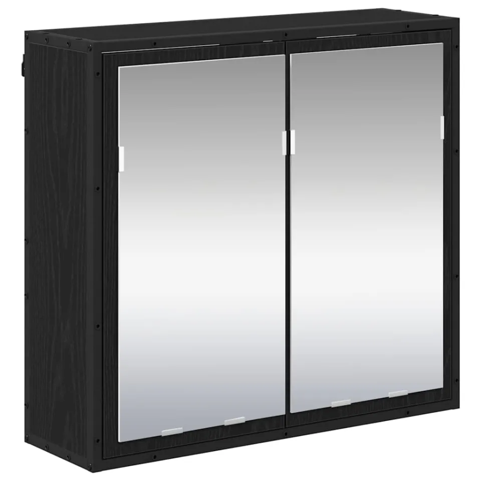 vidaXL Badkamermeubelset 3 st Zwart Eiken 90 x 33 x 60 cm Bewerkt hout