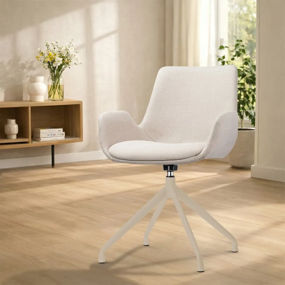 Nolon Nola-Eef draaibare eetkamerstoel beige - beige onderstel, foto 3