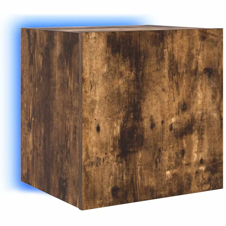 vidaXL Tv-wandmeubel met LED-verlichting 40,5x35x40 cm gerookt eiken Bruin