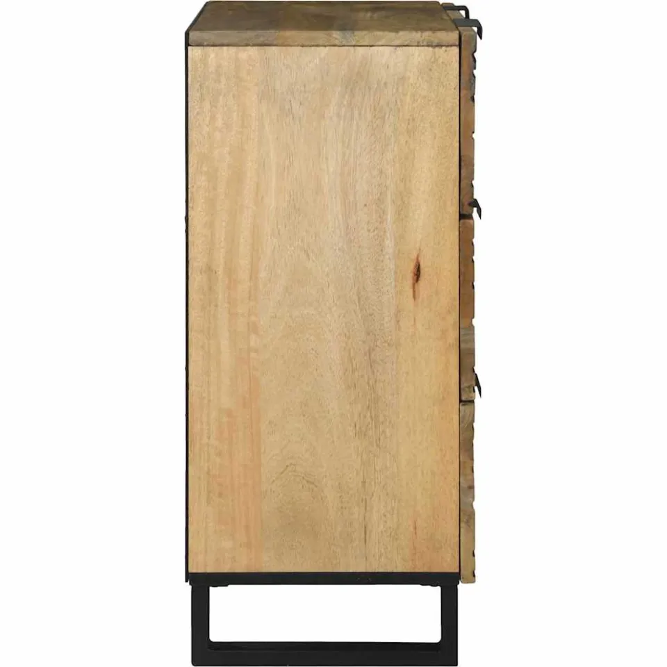 vidaXL Dressoir Naturel 60 x 33,5 x 75 cm Massief mangohout, foto 4