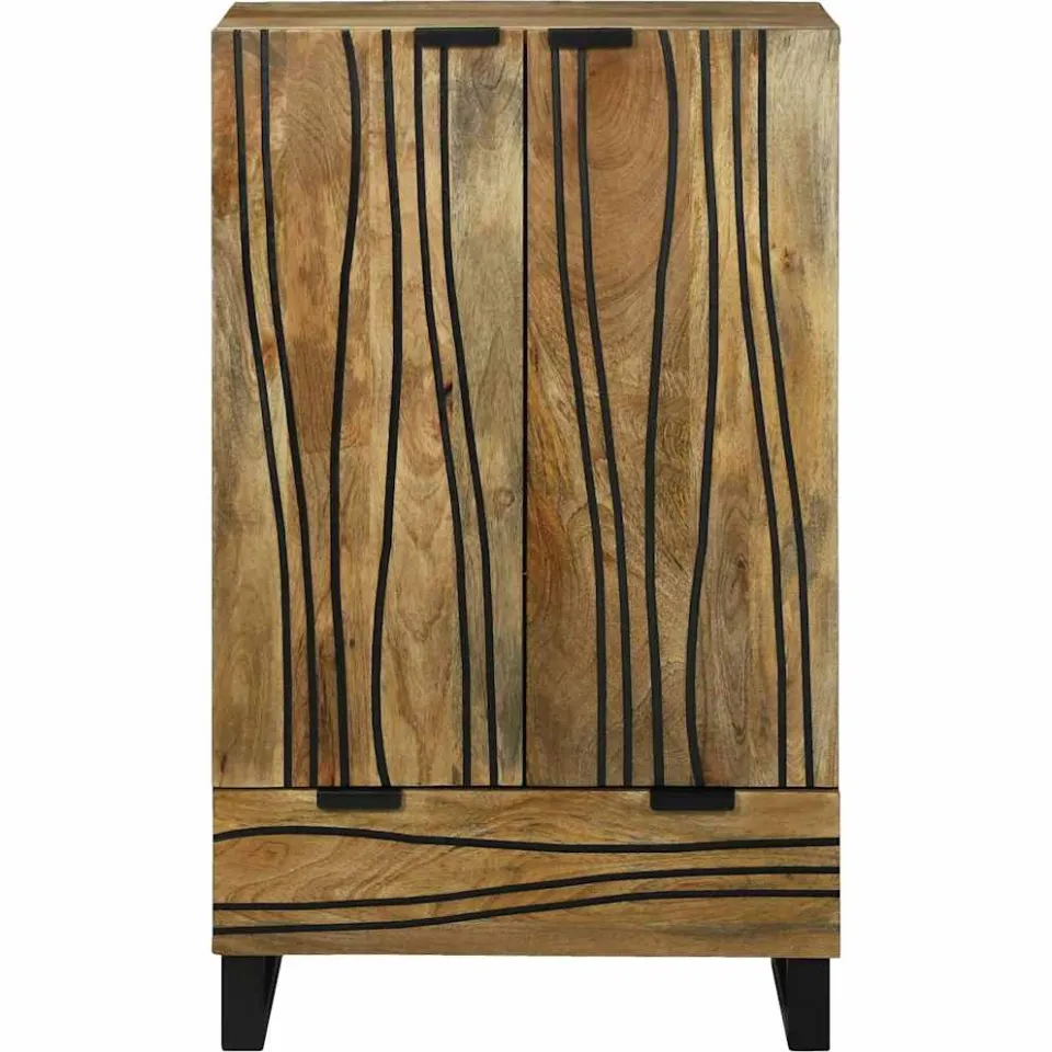 vidaXL Highboard Bruin 60 x 33 x 100 cm massief mangohout, foto 2