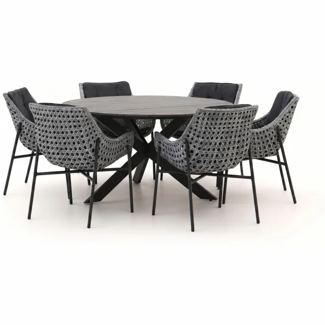 Manifesto Furniture Manifesto Novara/Fidenza ø149cm dining tuinset 7-delig
