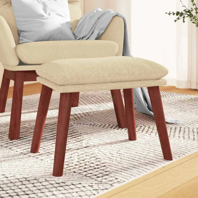 vidaXL Voetenbank 45x29,5x35 cm stof crèmekleurig, foto 2